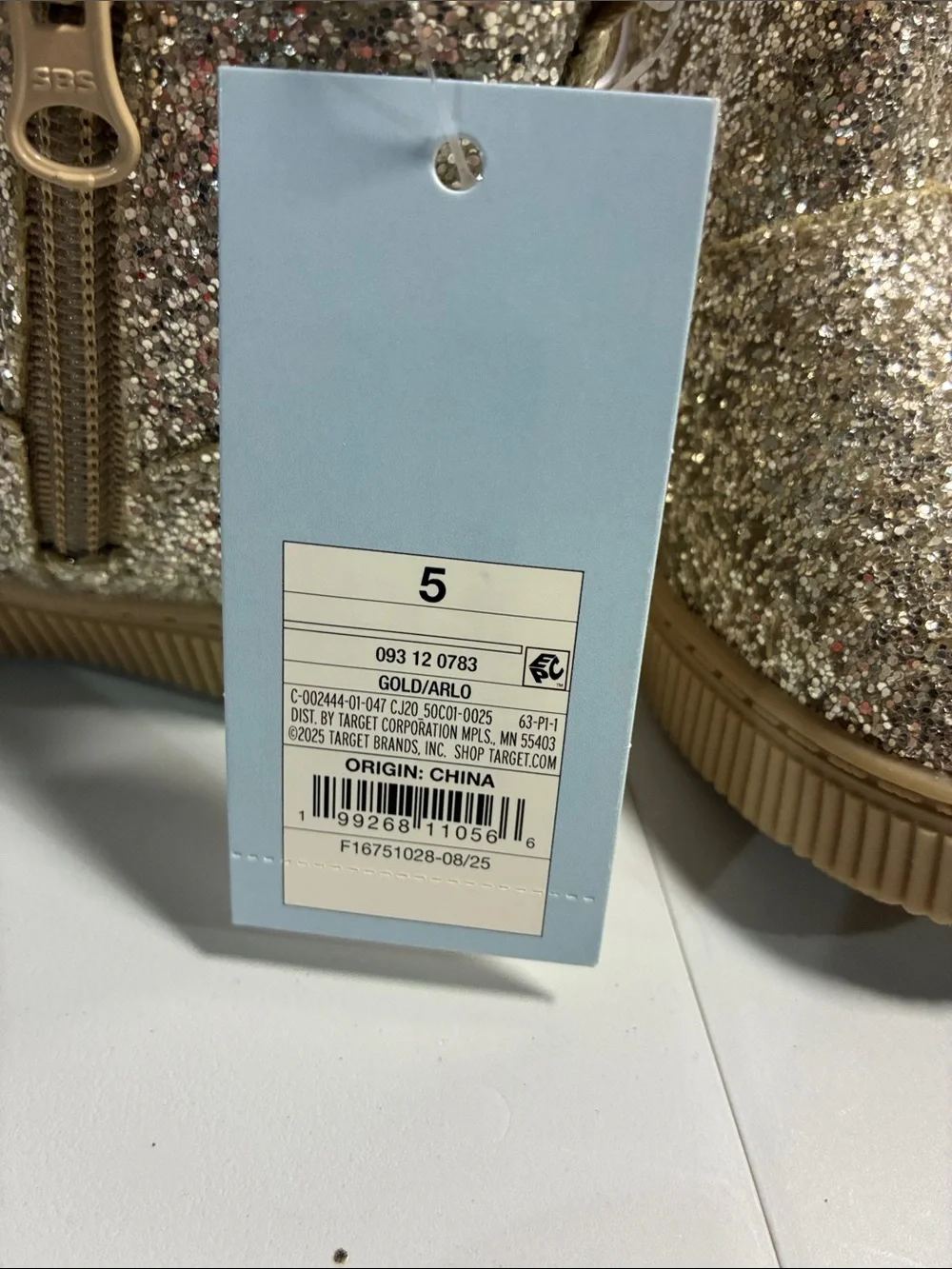Cat & Jack Kids Glitter Ankle Boots in Gold